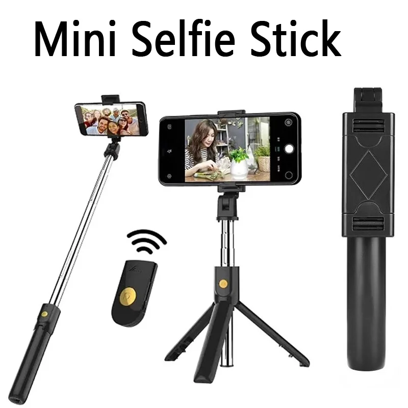 Portable Mini Selfie Stick Foldable Tripods Phone Stand Holder With Wireless Bluetooth Remote Control Shutter For iPhone Samsung