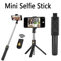 Portable Mini Selfie Stick Foldable Tripods Phone Stand Holder With Wireless Bluetooth Remote Control Shutter For iPhone Samsung
