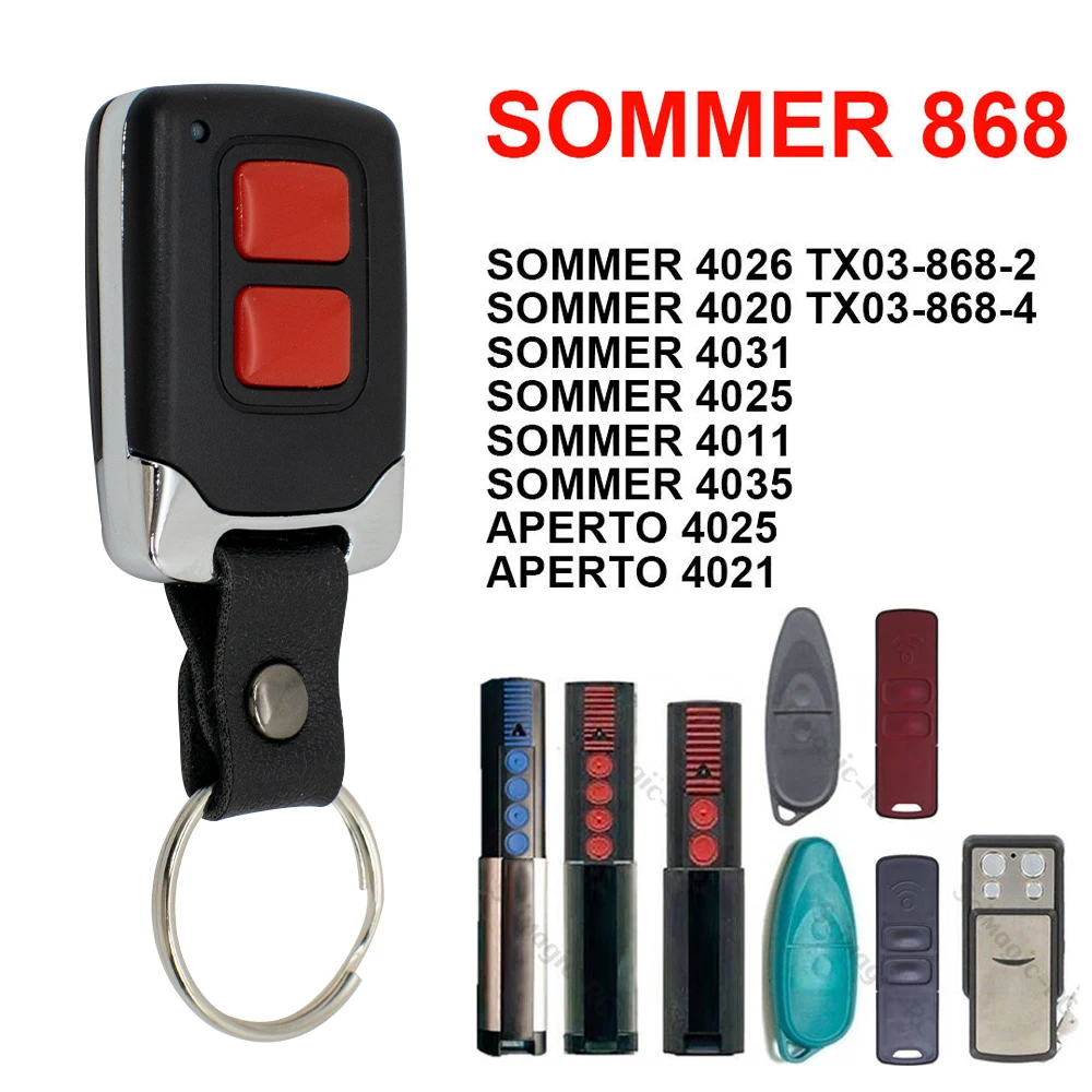 SOMMER 868MHz Rolling Code Remote 1-10pcs For SOMMER 4020 4026 TX03 Garage Gate 2 Button Hand Transmitter