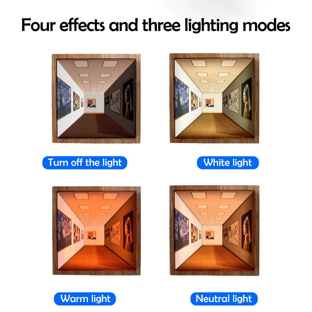 F2 ความแปลกใหม่ 3D โคมไฟ Naked Eye Visual Night Light Optical Art บรรยากาศโคมไฟติดผนังภาพวาดแสงเด็กของขวัญ