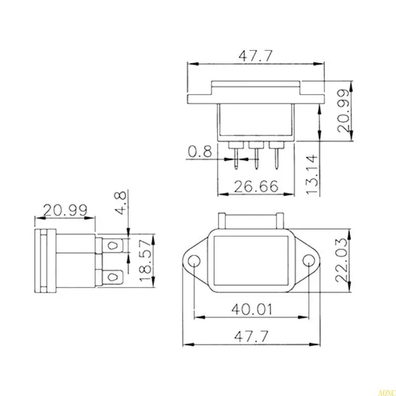 A0NC AC 250V 10A IEC320 C14 3 PIN SOCKET ONLET ONLET