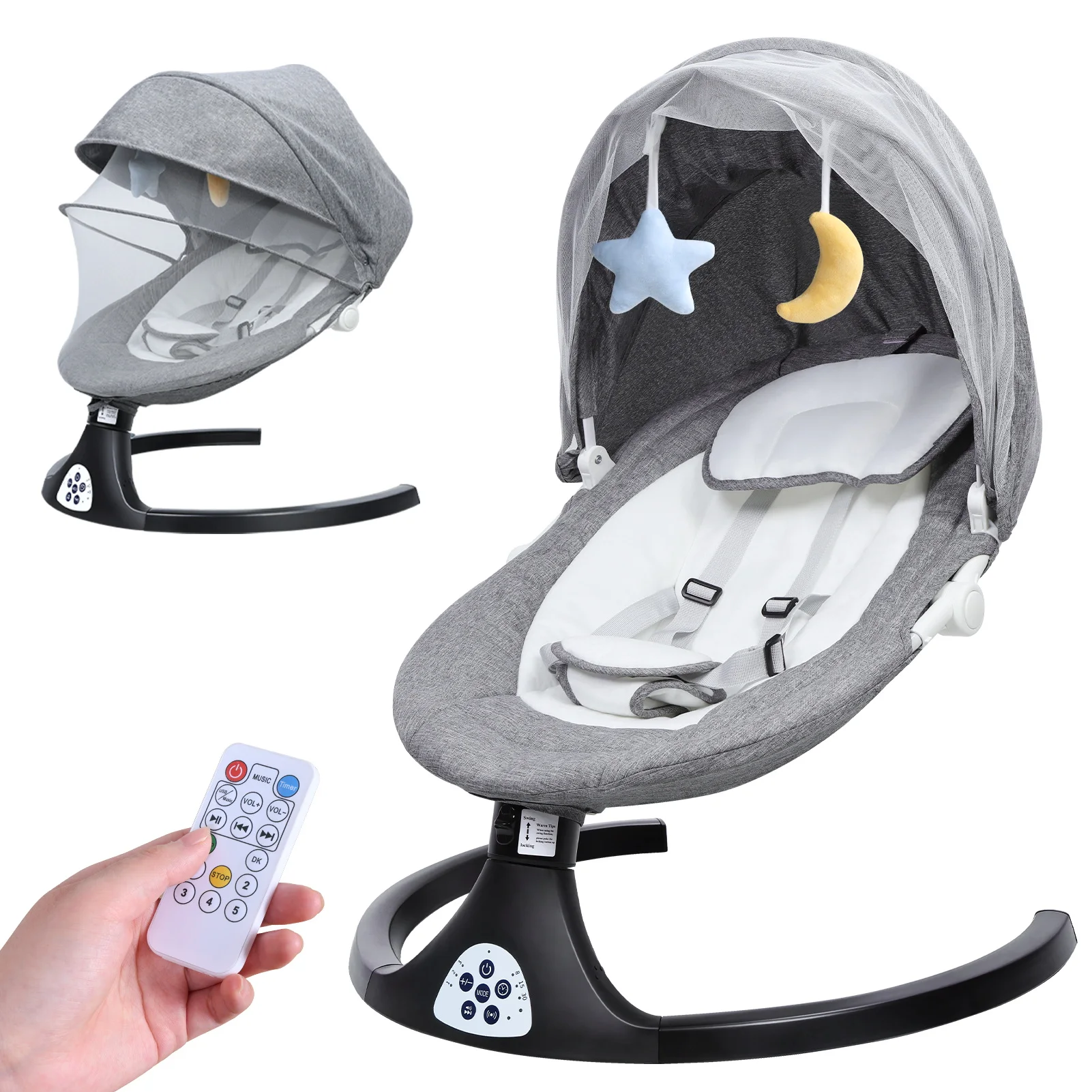 Berceau électrique à balançoire automatique pour bébé, lit de sommeil, filet à bascule pour bébé, musique Bluetooth, polymères réglables, balançoire domestique