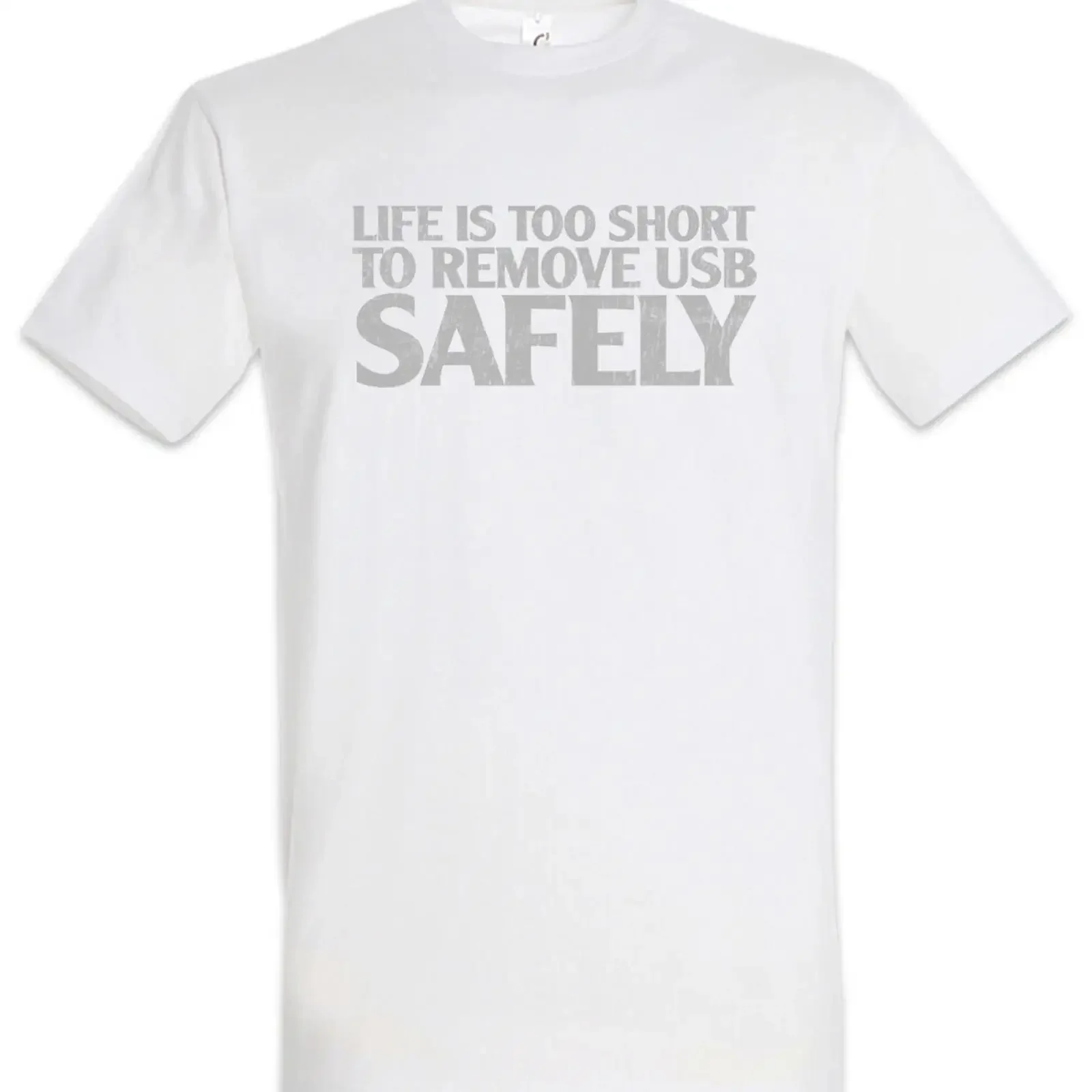 Live Is To Short Remove USB Safely T Shirt Computer Science Scientist Admin vintage Washed Stylish Breathable graphic Versatile