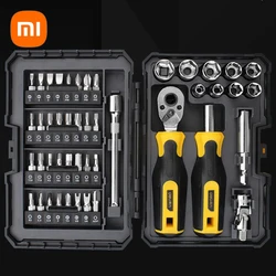 Xiaomi Deli 46pcs Ratchet Wrench Combination Set Spanner Screwdriver Multifunctional Household Professional Car Repair Tools Kit