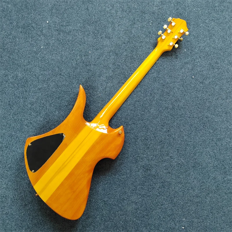 جيتار كهربائي مكون من 6 أوتار. طلاء أصفر لامع شفاف، رقبة مريحة، متوفر، شحن مجاني