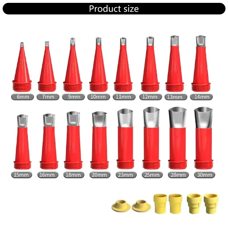 Professional Silicone Caulking Nozzle Applicator 16Nozzles 6Bases Rustproof Tool For Sink Window Bathroom Sealing