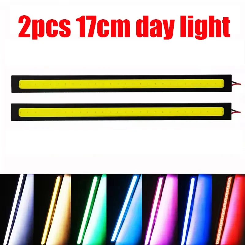 

2PCS 17cm Car LED COB Daytime Running Light Auto Motorcycle Day Lamps Parking Fog Headlight Waterproof Multiple Colors