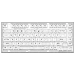 YUNZII X75 White 82 Keys Hot Swappable Wired Gasket Transparent Mechanical Keyboard