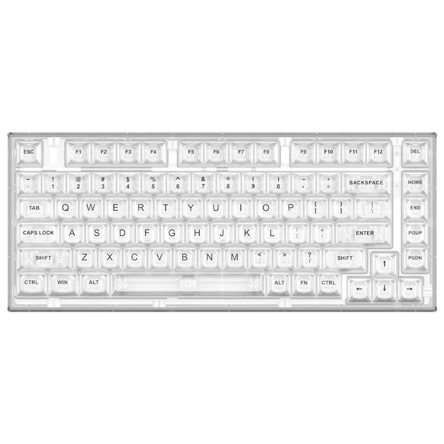 Yunzii-メカニカルキーボード白,82キー,ホットスワップ可能,透明 