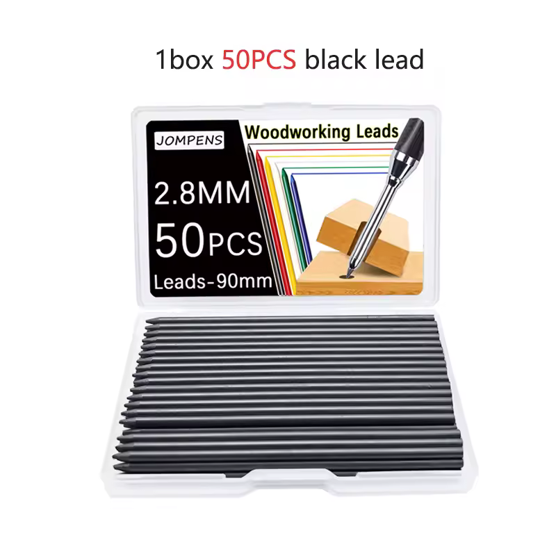 50Pcs/100Pcs Large Capacity 2B Woodworking Lead Core Black Yellow Red 2.8mm Automatic Pencil Lead Deep Hole Marked Lead Core - Image 7