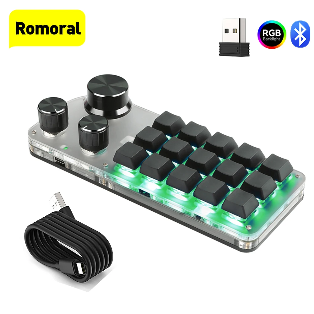 Programming Macro Custom Keyboard 2.4G/Bluetooth/USB 3 Mode RGB Mechanical Keyboard Gaming DIY Hot-swap Keypad For PS Lr An Xd