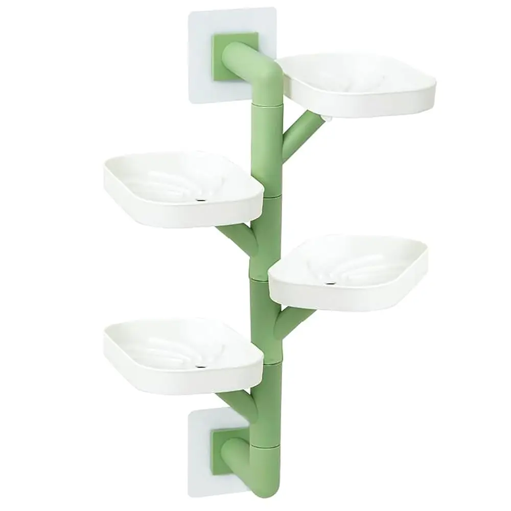 

Держатель для мыла, 4-слойный вращающийся держатель для мыла с функцией самоотвода воды, настенная мыльница без сверления для душа, ванной комнаты, туалета.