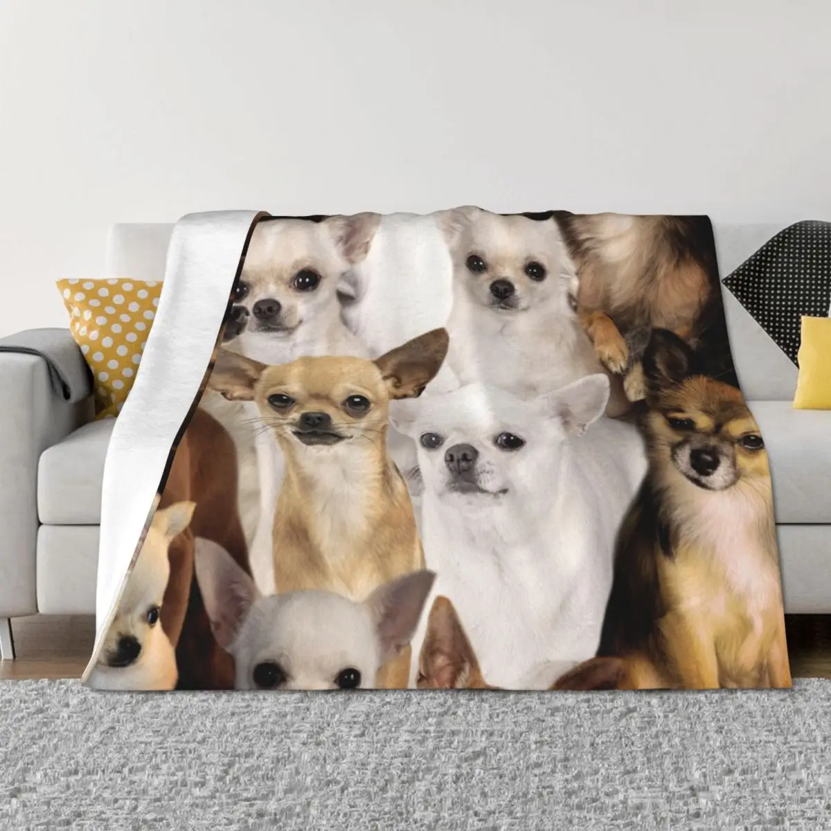 

Chihuahuas Throw Blanket Sofa Quilt warm winter Weighted Furry Blankets