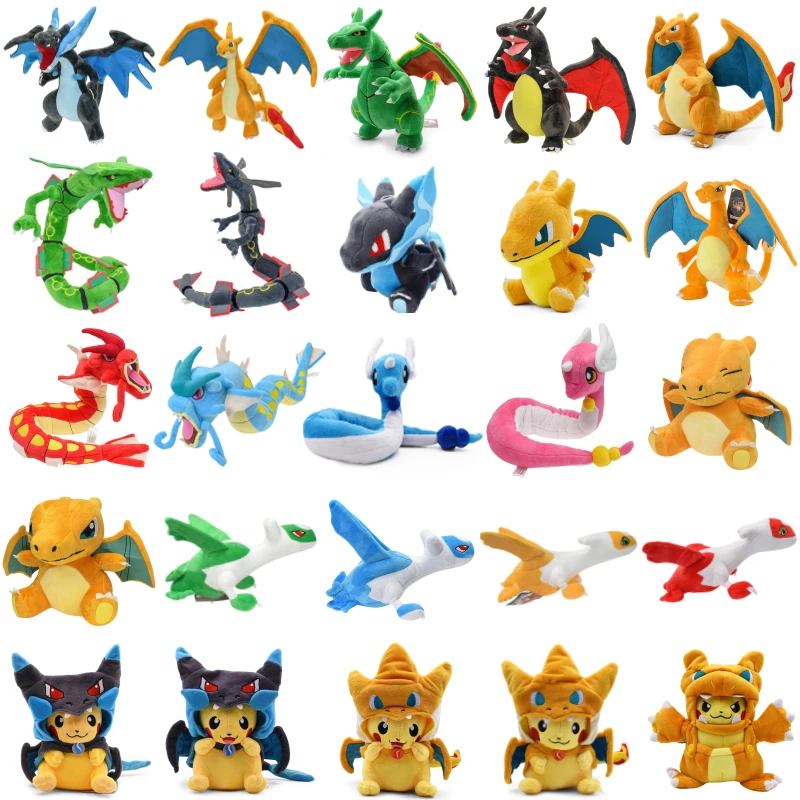 

Pokemon Mega Rayquaza Fuse Charizard X Y Plush Toys Pikachu Shiny Gyarados Dragonair Latios Latias Charmander Peluche Dolls