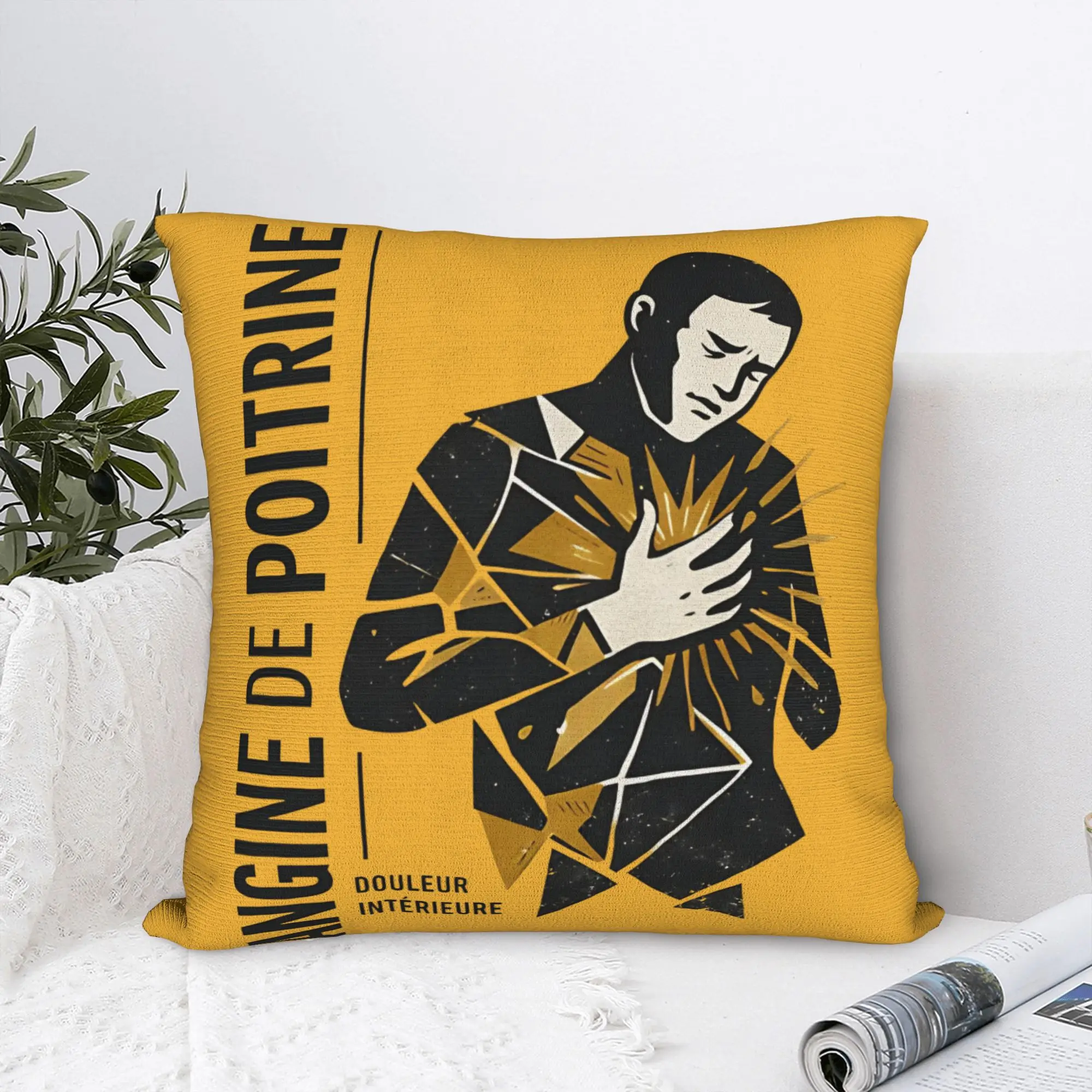 Angine De Poitrine Square Pillow Covers Polyester Car Sherpa Mantra Cushion Cover Cute Decor Throw Pillow Case 40*40