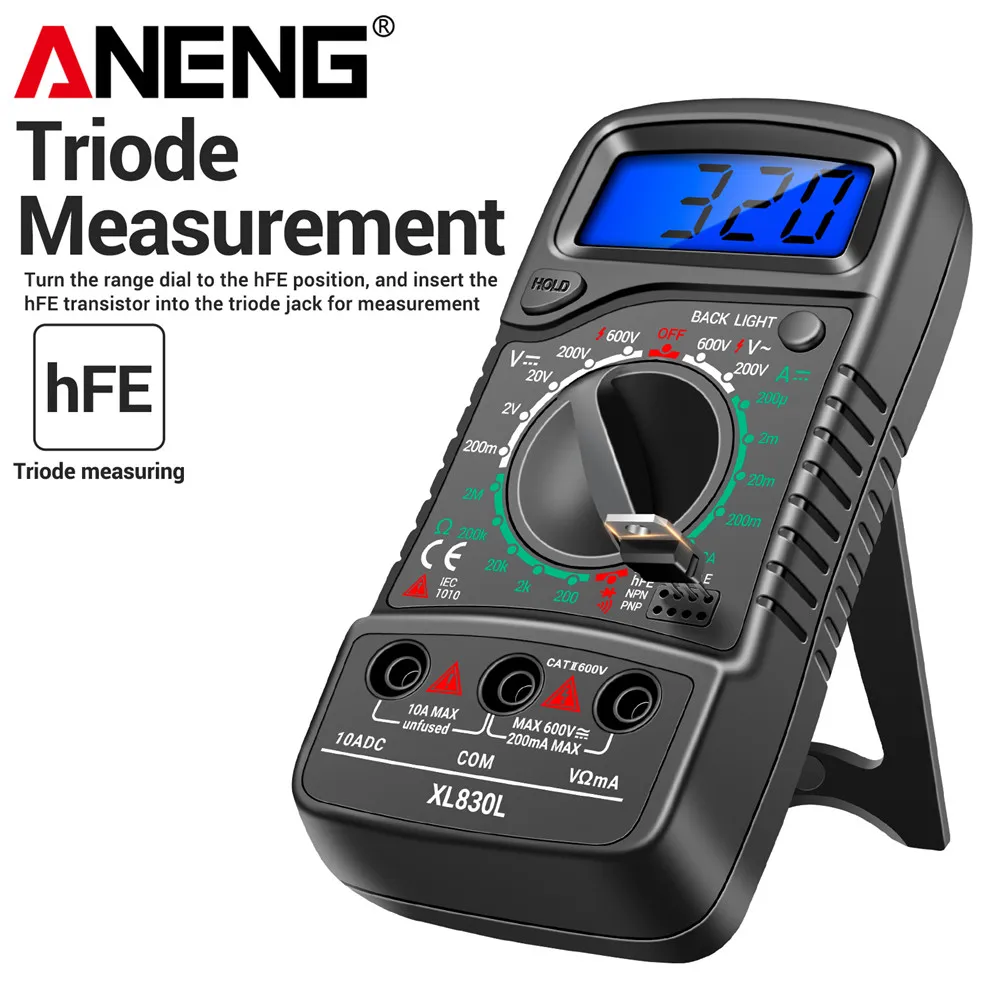 ANENG XL830L Digital Multimeter AC/DC Voltmeter Current Diode Triode Meter Tester Resistance Electronic Test Tools