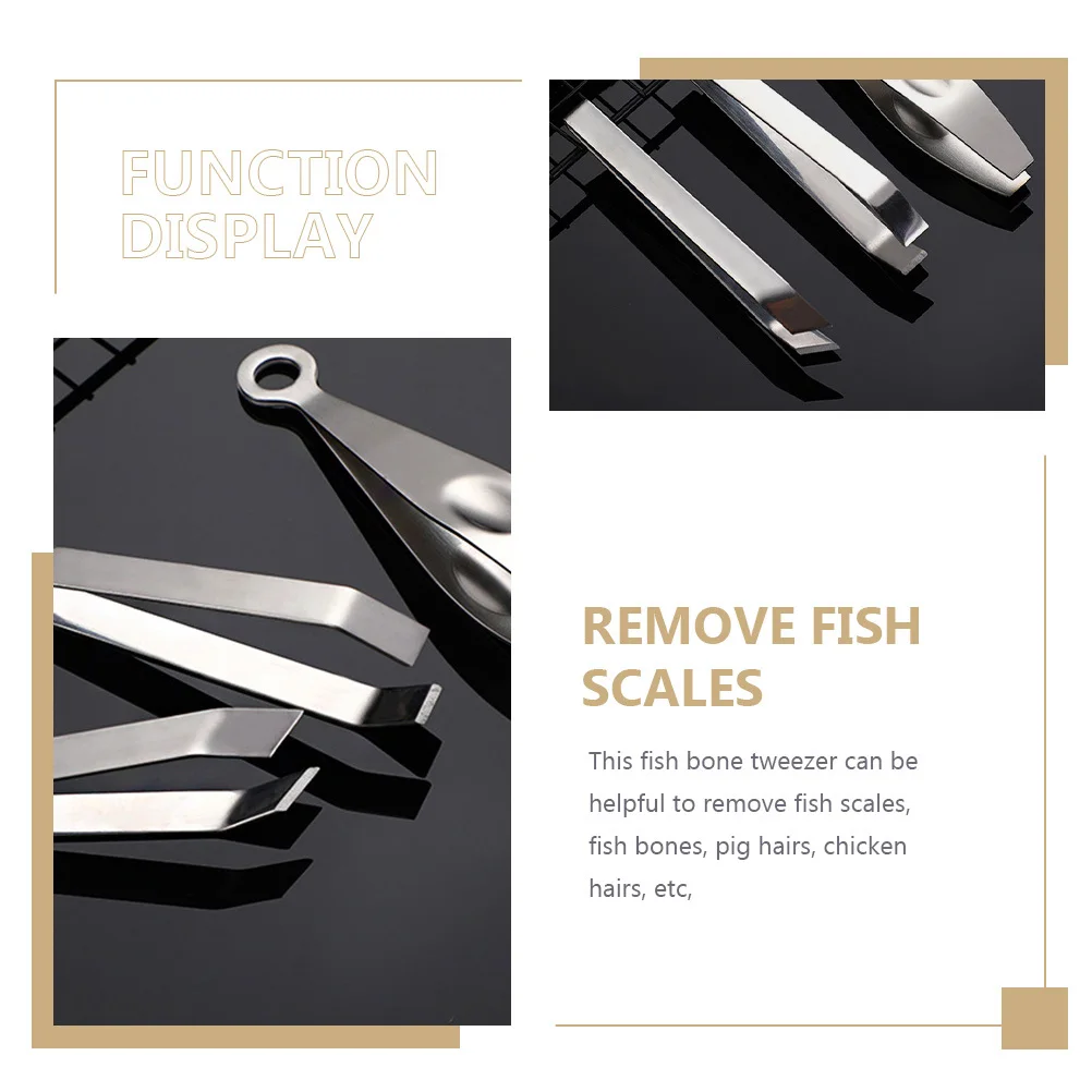 

3Pcs Cooking Tweezer Stainless Steel Fish Bone Clamp for Poultry Hair Removal Pig Chicken Goose Kitchen Utility Pincer Puller