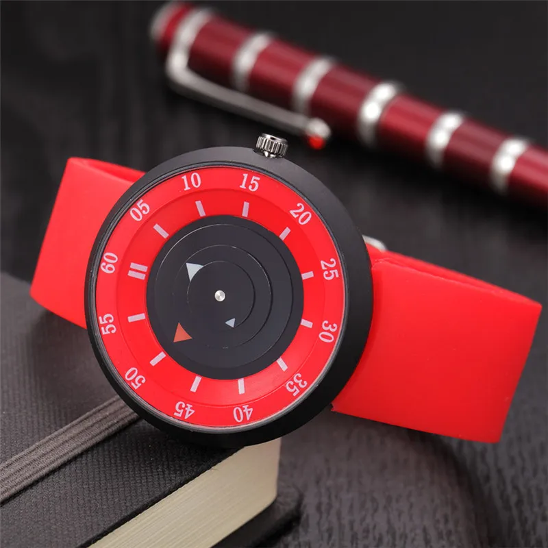 Men Cool Brand Cheap Unique Designer Watches Fashion Casual Rubber Band Quartz Watch Erkek Barato Saat Relogios Masculinos 2024