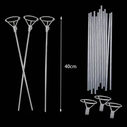10/20/50/100pcs 40cm White Rods With Cup Transparent Balloon Holder Sticks Birthday Wedding Party Ball Accessories