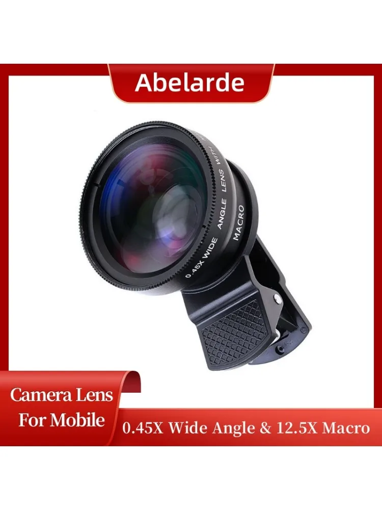Objectif Macro pour téléphone portable, objectif grand Angle 0,45x et objectif d'appareil photo Macro HD 12,5x universel pour téléphone