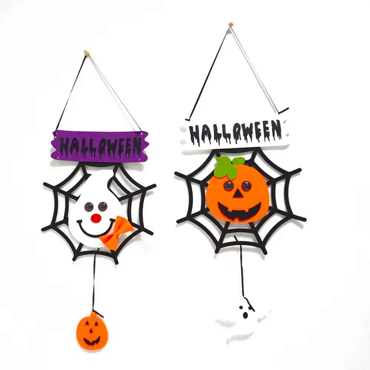 Halloween  Decoration -woven spider web Skeleton ghost Hanging gift window FELT Wall decoration