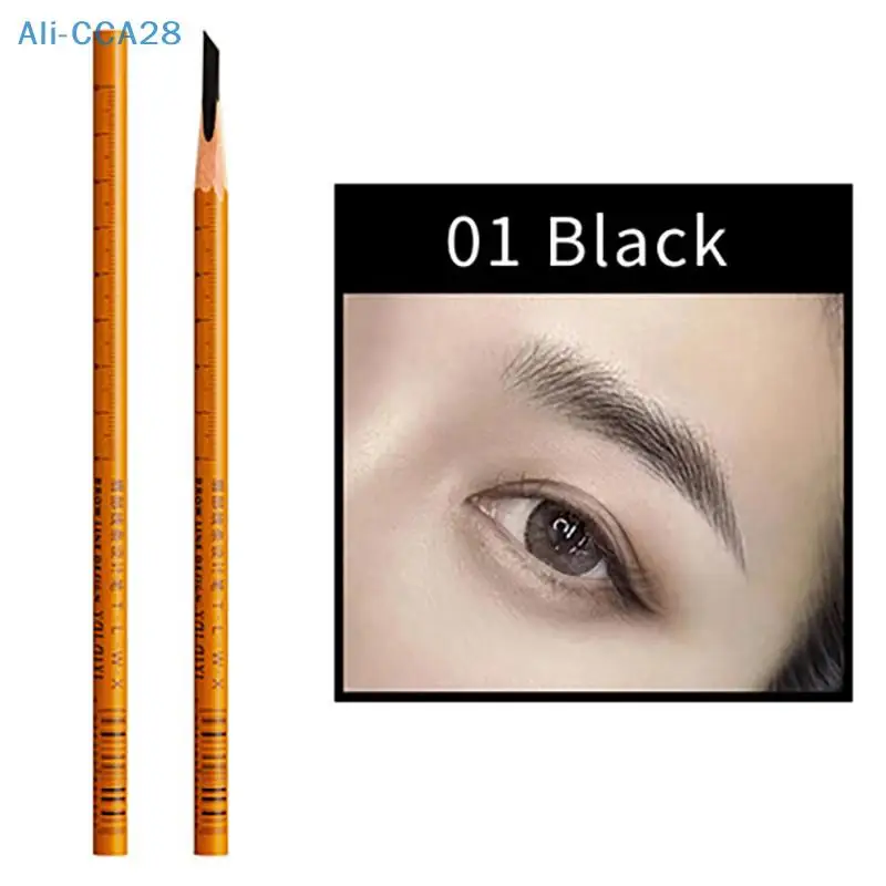 1Pc Portable Microblading Long Lasting Smooth Black Eyebrow Pencil Shadows Cosmetics Waterproof Wooden Pen Makeup Tool