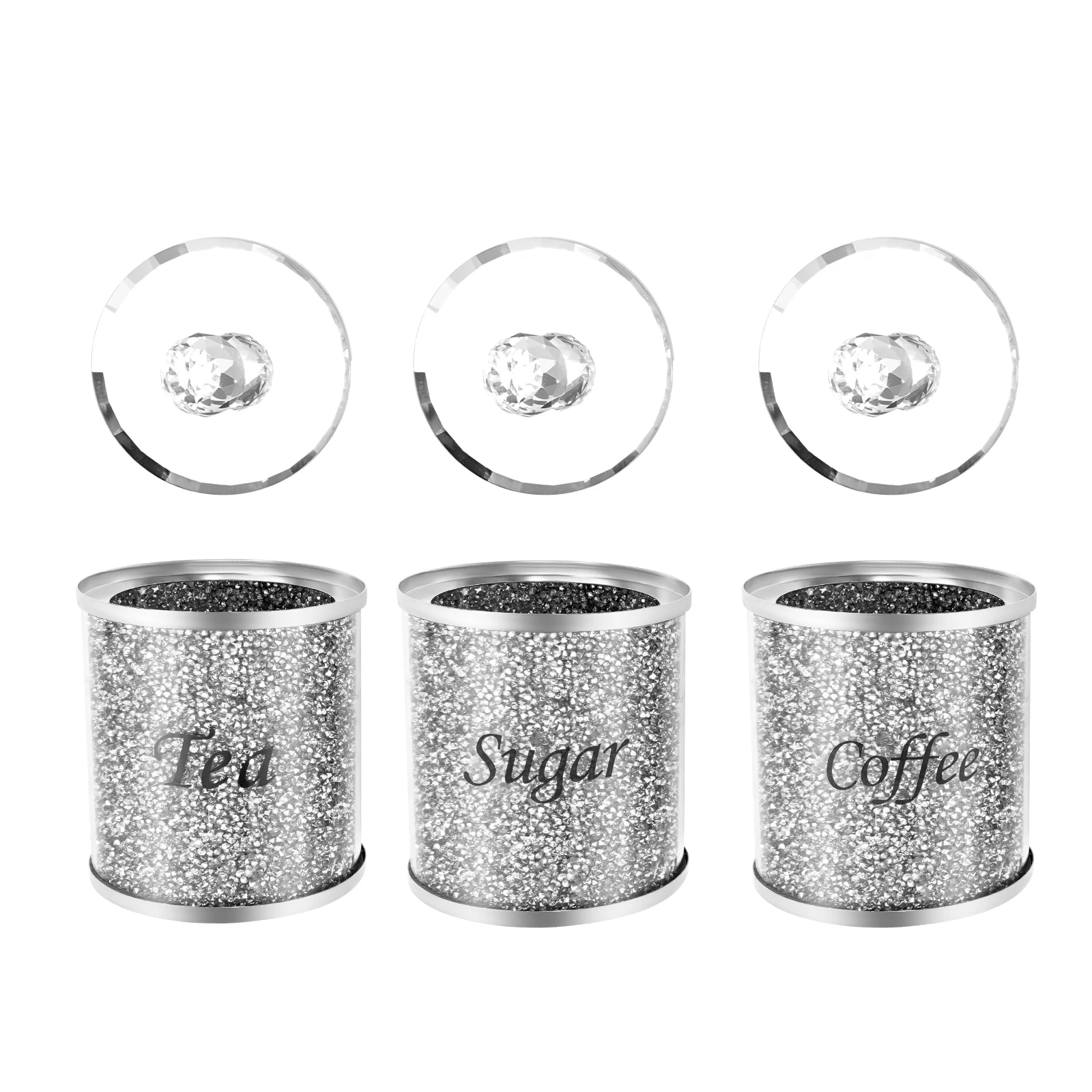 3-teiliges Kaffee-Zucker-Tee-Behälter-Set 10x14cm Moderner Glas-Kaffeebohnen-Organizer Lebensmittel-Aufbewahrungsdosen für Mehl & Snacks, Platzsparend – Detail 11