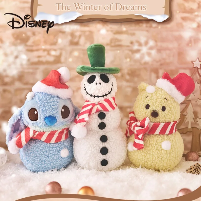 

Snowman Lilo and Stitch Plush Toys Disney Waoi Christmas Pooh Bear Doll Room Decoration Children's Toys Giving Girlfriend Gifts