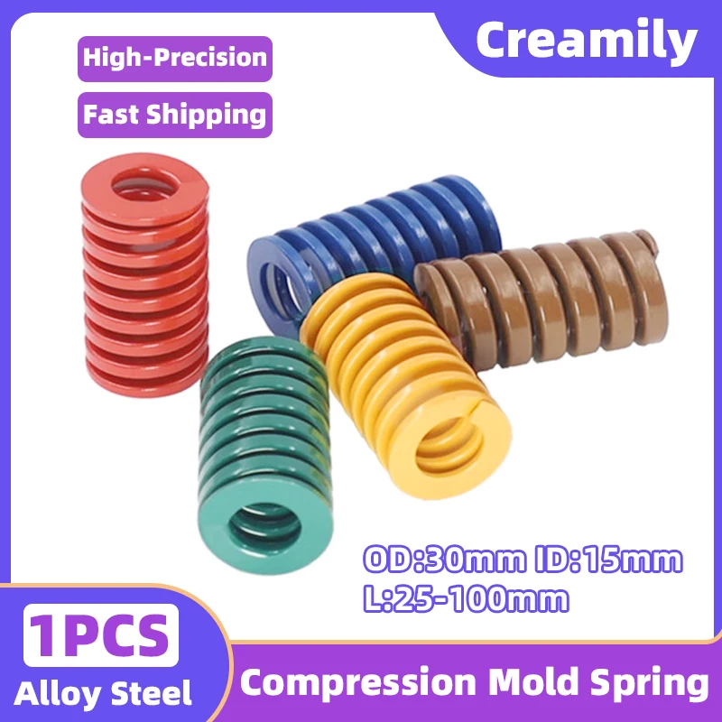 

Creamily 1PCS Die Mold Spring 30x15xL Spiral Stamping Compression Mould Spring Outer Diameter30mm Inner Diameter15mm L=25-100mm