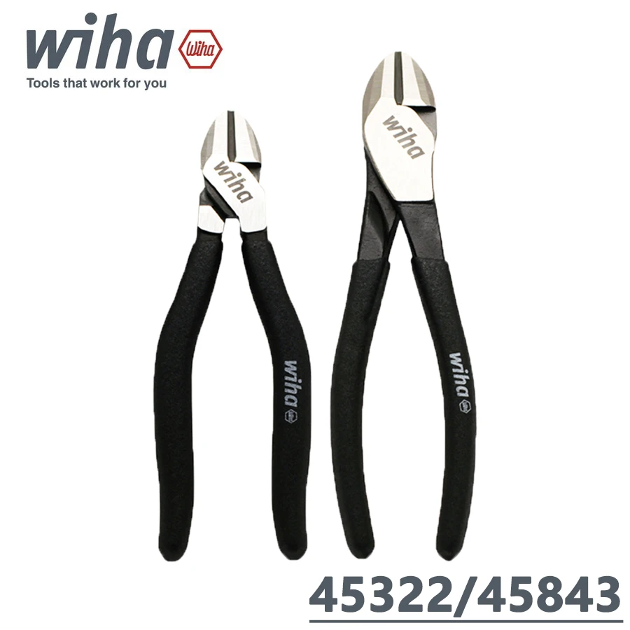 Wiha 45322 45843 Diagonal Pliers Diagonal Cutters Oblique Plier for Cutting Wires Labor-Saving 6-Inch Black Forest Series