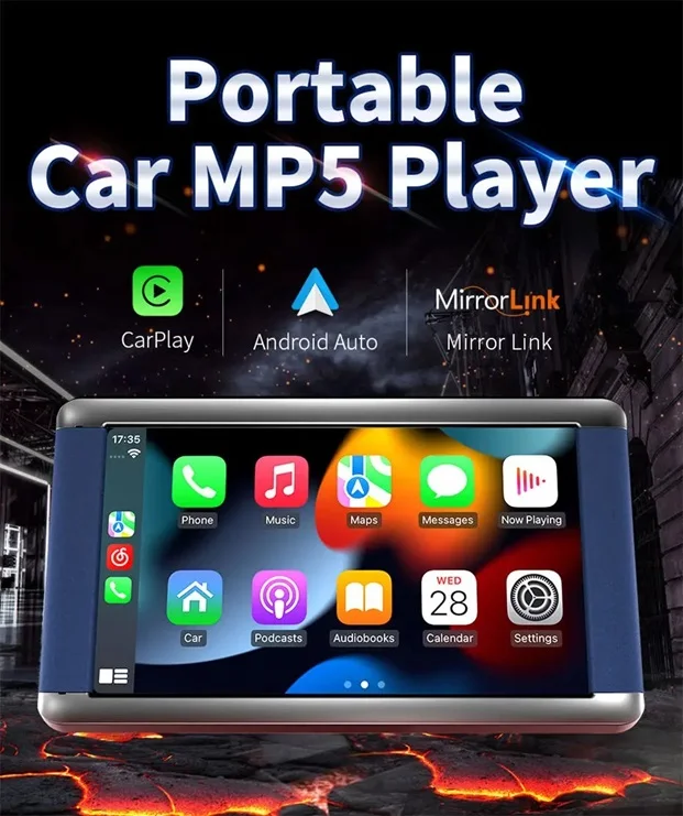 HENMALL Car MP5 Player B300C 7 Inch Android Auto Touch Screen With Wireless Carplay Mirror Link FM/AUX/USB