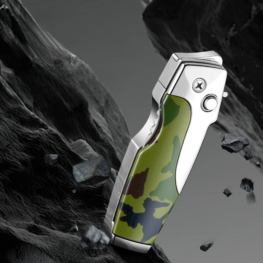 New Outdoor Windproof Direct Blue Flame Inflatable Lighter, Creative Two-in-one Portable Multi-functional Ignition Tool