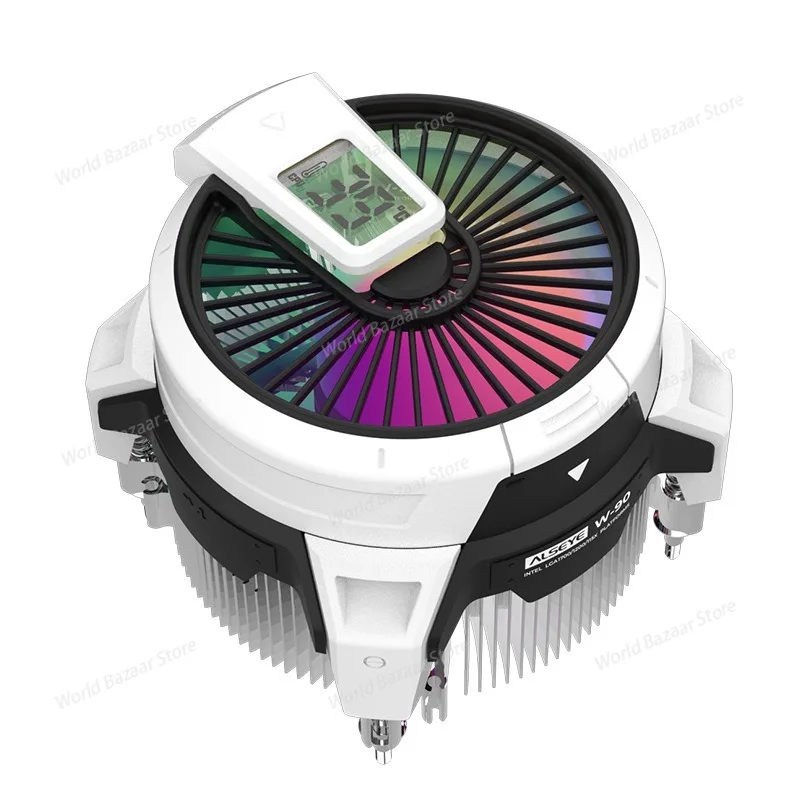 

W90 temperature display computer CPU cooler for 1700socket,down-blown type small case with ARGB fan,Compatible with mini chassis