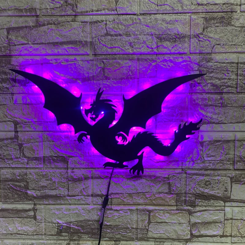 Imagem -06 - Flying Dragon Led Lâmpada de Parede com Controle Remoto Usb Cool Luminous Atmosfera Sign Decoração Interior Night Light Moderno Zk50