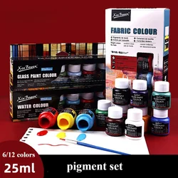 Juego de pigmentos de pintura multifuncionales, vidrio acrílico, publicidad, acuarela, Gouache, grafiti pintado, 6/12 colores, 25ml