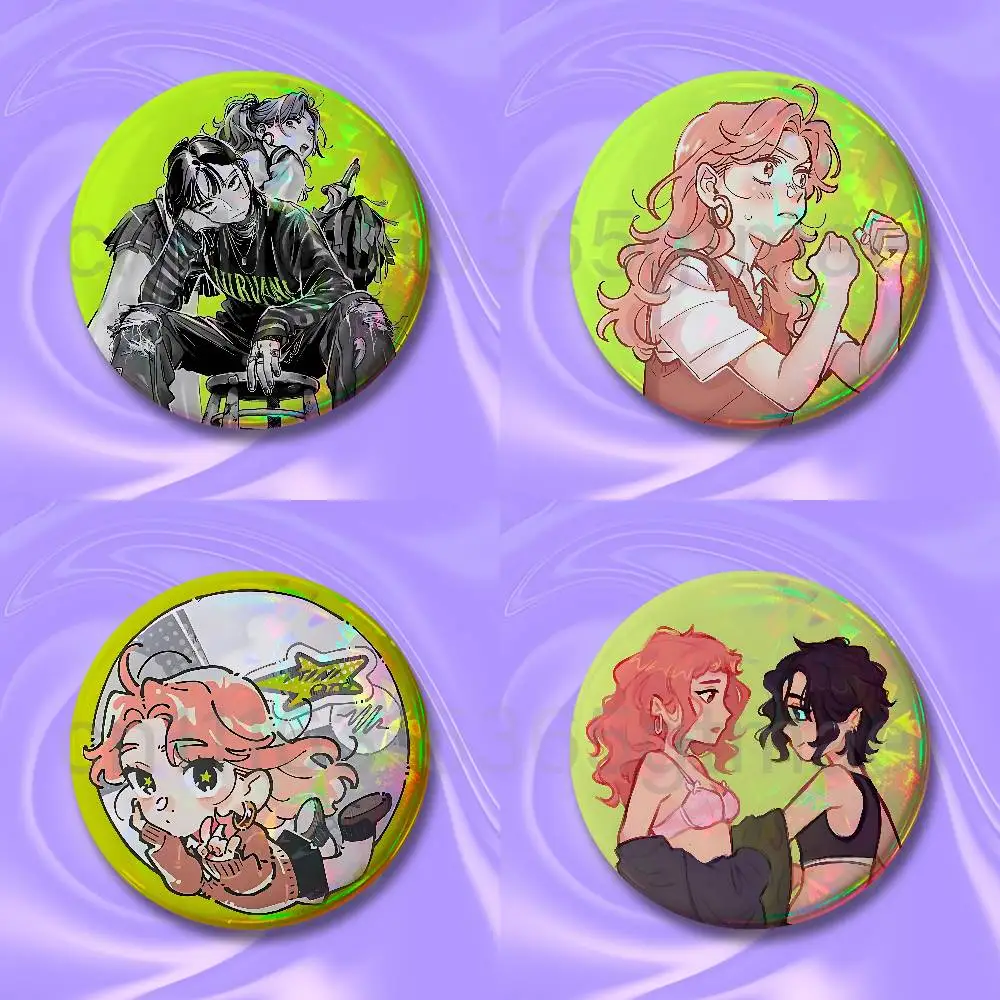 T-Tgswiiwagaa Mitsuki Koga A-Aya Badges Round Itabag Decoration IP Peripheral Products 58mm 44mm 32mm 75mm 25mm Mini
