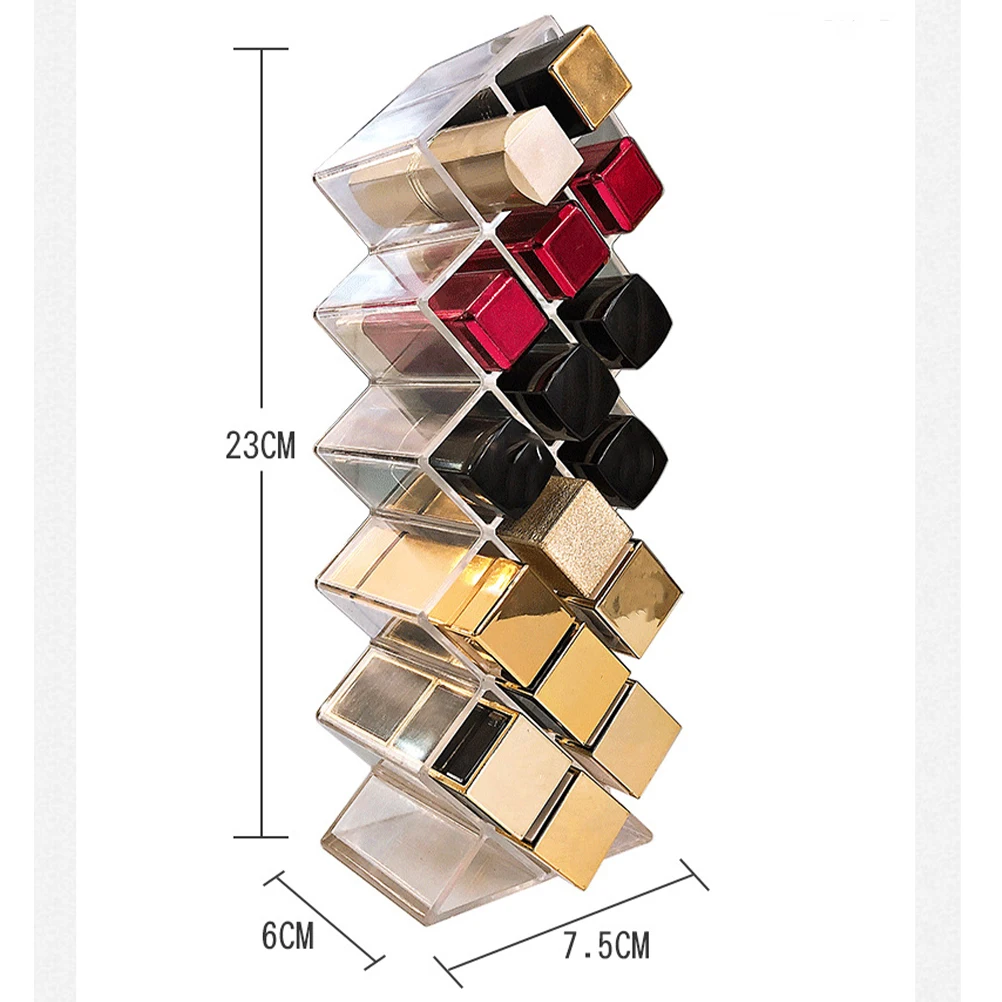 

1Pcs Fish Shape Lipstick Case Strong Plastic 16 Grids Multilayer Organizer Storage Box for Vanity Desk Lipstick Holder