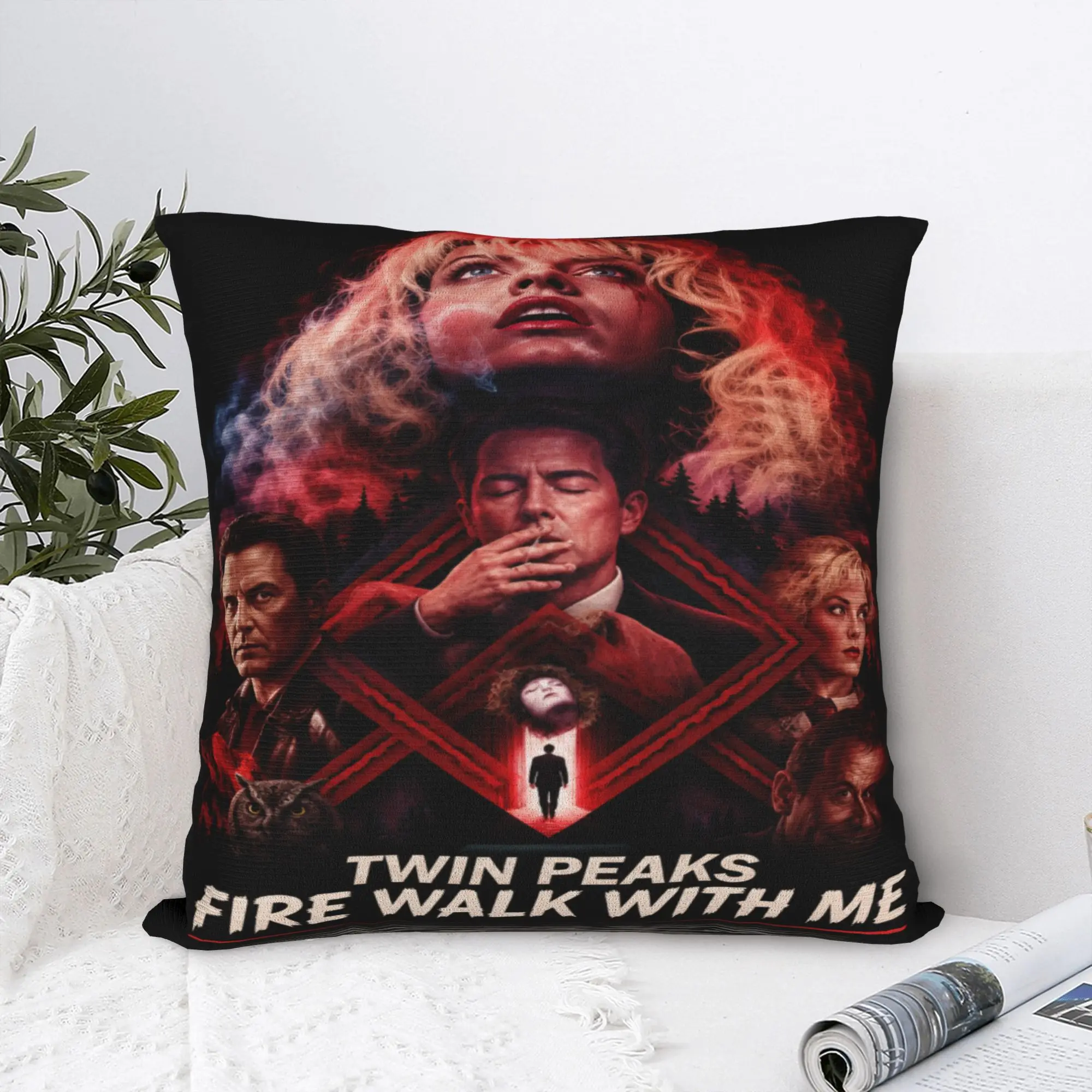 Twin Peaks F-Fire Walk Me  Pillow Case  Comfy Pillow Cover Vintage Pillowcases For Chair Sofa Home Decor