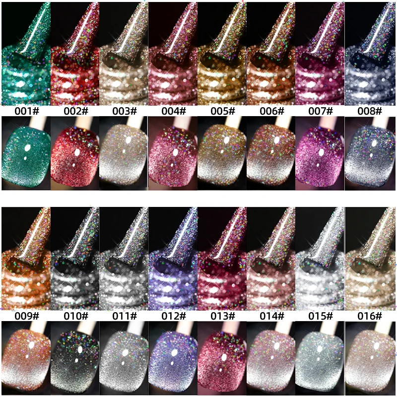 RS Laser ICE Diamond Shiny Cat Eye Glitter 9ml Gel Nail Polish Art UV LED Magnetic Lacquer Soak Off Semi Permanent Nail Polish