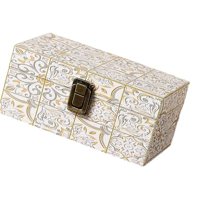 منظمو حالة المجوهرات الخشبية المحمولة مع عدم تشويه الحماية مربع D08E