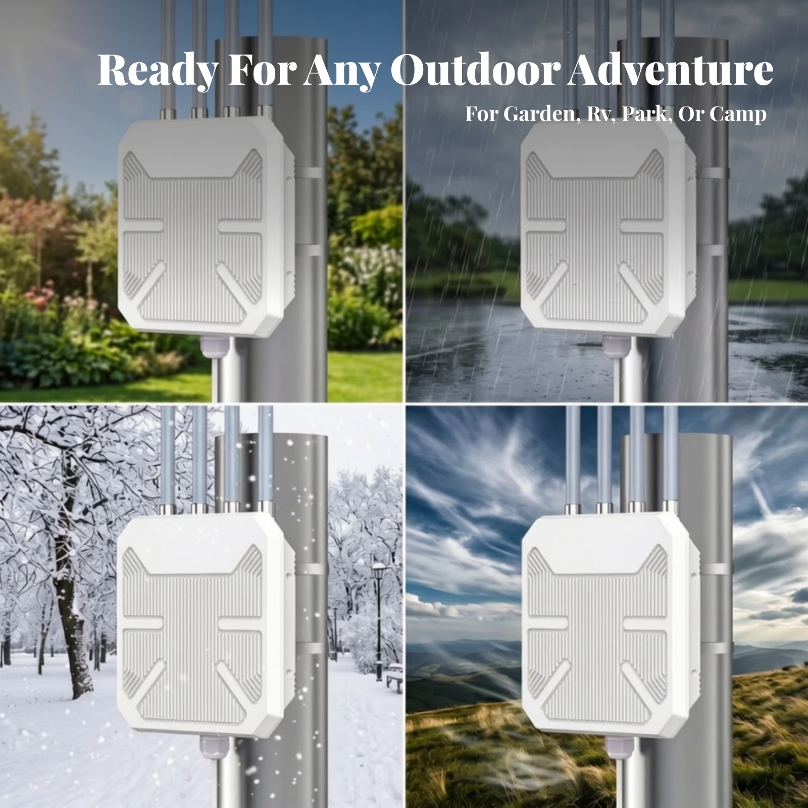 Mesh Router High Power Outdoor Wifi Extender Surge Protector Arrester 4 Antennas Outdoor Wireless Router Wifi Range Extender