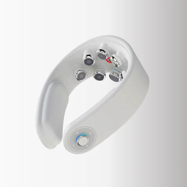 

Factory Smart Voice Neck Massager with Heat Pulse Vibration and LED Light for Home Neck Relief