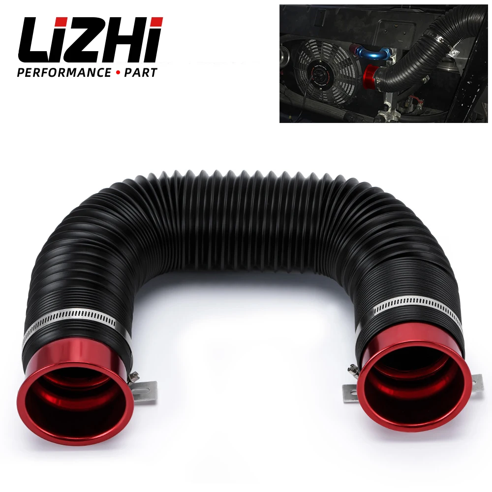 76mm / 3 inch Universal Flexible Car Engine Cold Air Intake Hose Inlet Ducting Feed Tube Pipe With Connector & Braket LZ-IMK15R