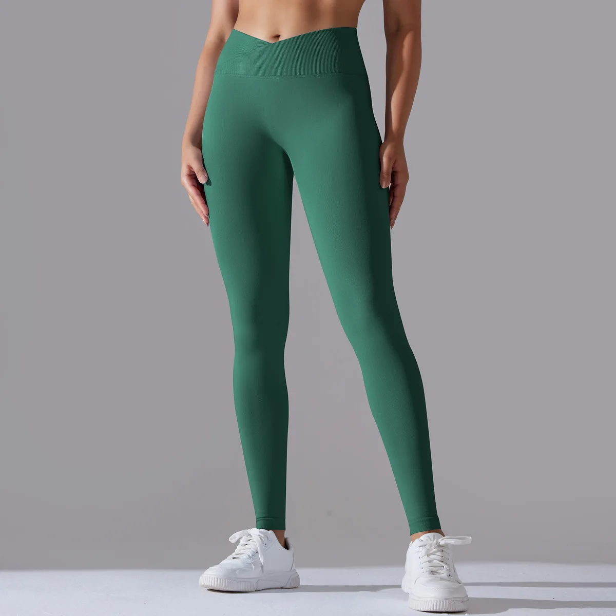 Crossover Waist Yoga Pants Women Hips Lifting Gym Leggings Seamless Sport Pants High Waist Fitness Leggings Workout Sportswear