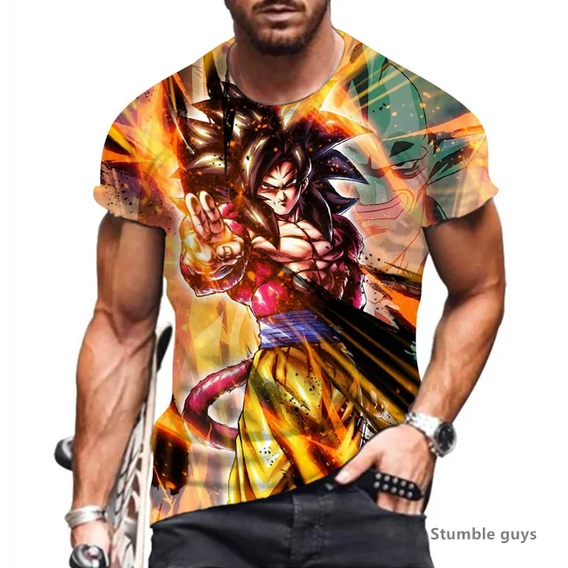 2026 Summer Unisex Fashion Anime Dragon Ball T-shirt Goku Kakarot Vegeta Super Saiyan Oversized