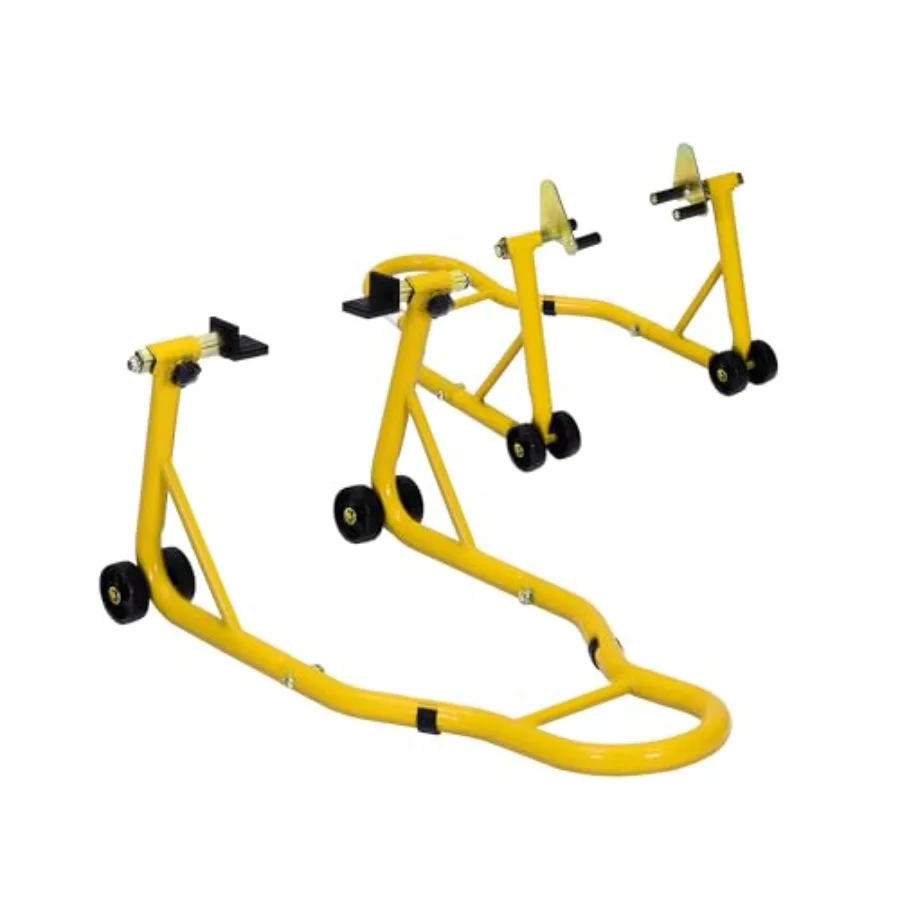 

900 LBS Motorcycle Stand Lift Front Rear Combo Universal Fork U+L Swingarm Spool Paddock Stands Wheel Lift Compatible with Most