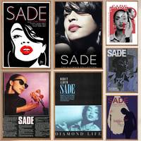 Band S-Sade Adu Singer Poster HD Art Sticky Wall Poster Waterproof Aesthetic Decor For Home Living Room.