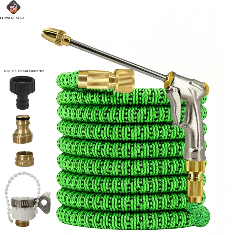 25FT-125FT Expandable Magic Hose, Metal Long Rod Water Gun, Multifunctional, Garden Water Pipe, Home Garden Watering Tool