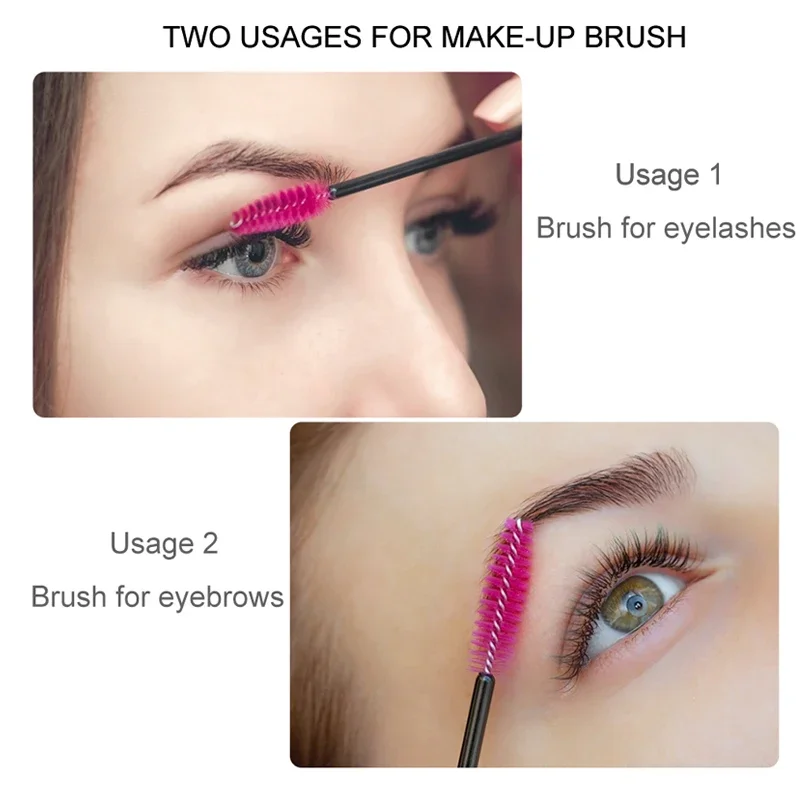 Micro brosse à cils de poulet, baguettes de mascara, applicateur de Végét, peigne pour les yeux, extension de cils, pinceau de maquillage, 50 pièces