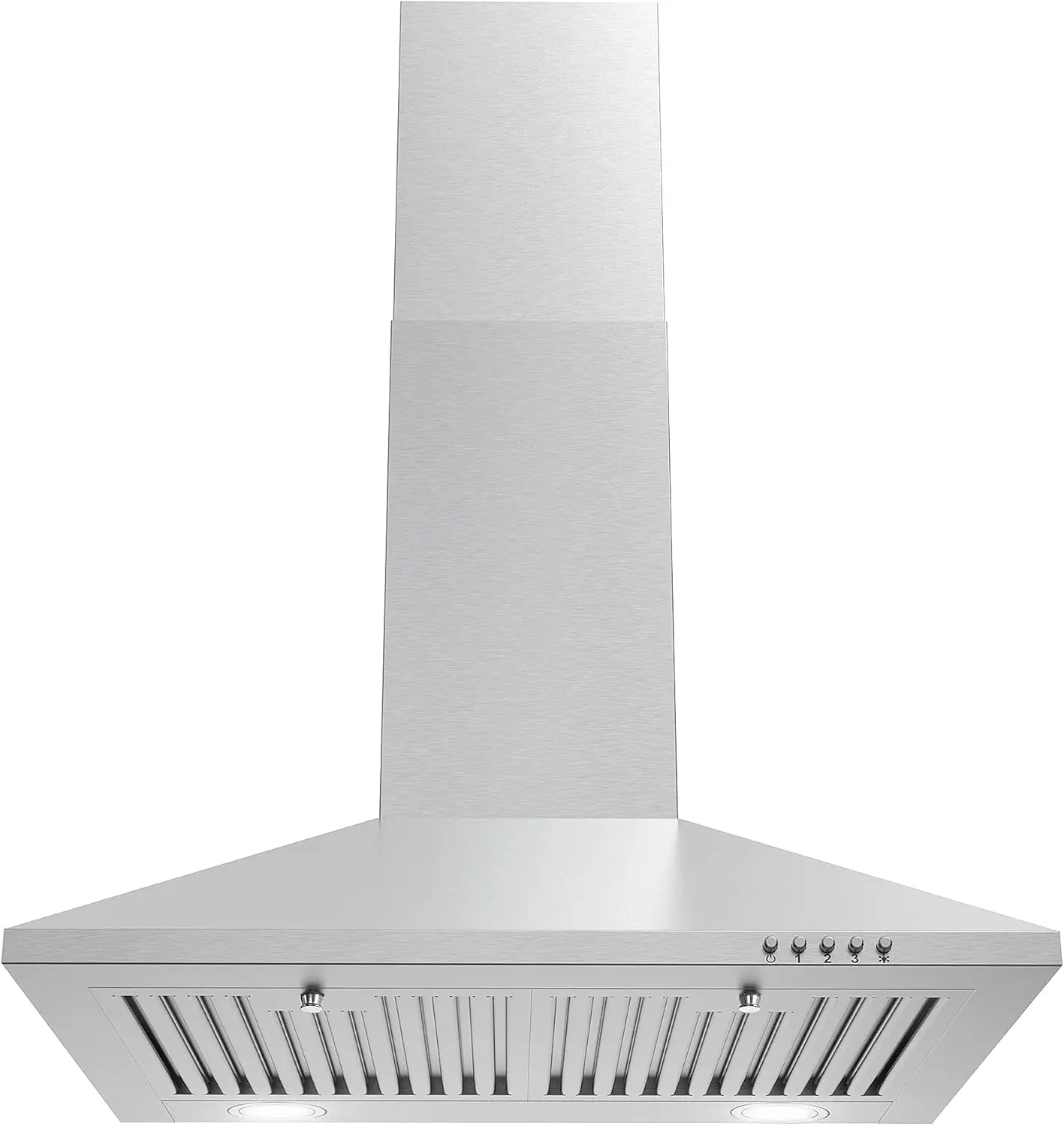 COS-6324EWH Wall Mount Range Hood, Chimney-Style Over Stove Vent, 3 Speed Fan, Permanent Filters, LED Lights in Stainless Steel